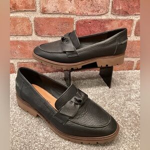 Lucky Brand TAMIO womens black leather slip on loafers size 6.5 - 7